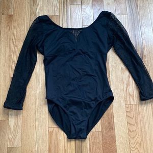 3/4 sleeve lace bloch ballet leopard